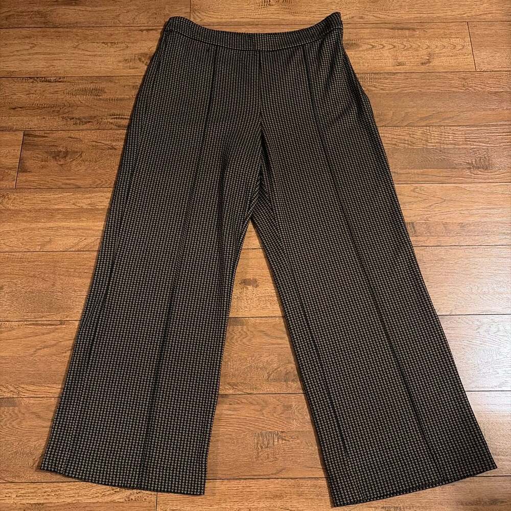 Ann Taylor Petite Curvy Fit Houndstooth Wide Leg Pants Size 12P